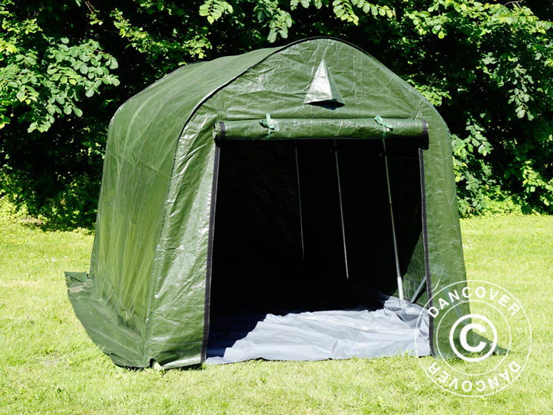 Opbevaringstelt PRO 2x3x2m PE, med underlag, Grøn/Grå - Image 11