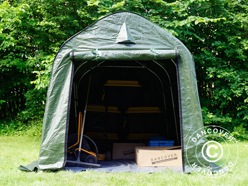 Opbevaringstelt PRO 2x3x2m PE, med underlag, Grøn/Grå - Image 14