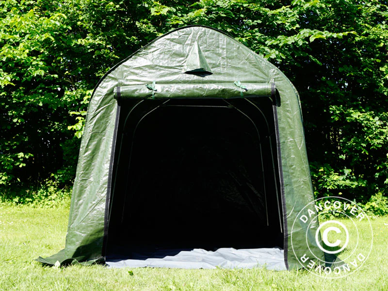 Opbevaringstelt PRO 2x3x2m PE, med underlag, Grøn/Grå - Image 2