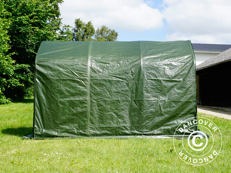 Opbevaringstelt PRO 2x3x2m PE, med underlag, Grøn/Grå - Image 3