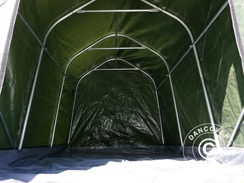 Opbevaringstelt PRO 2x3x2m PE, med underlag, Grøn/Grå - Image 4