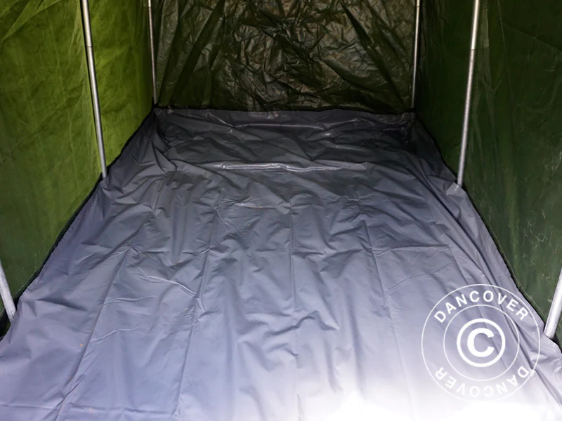 Opbevaringstelt PRO 2x3x2m PE, med underlag, Grøn/Grå - Image 7