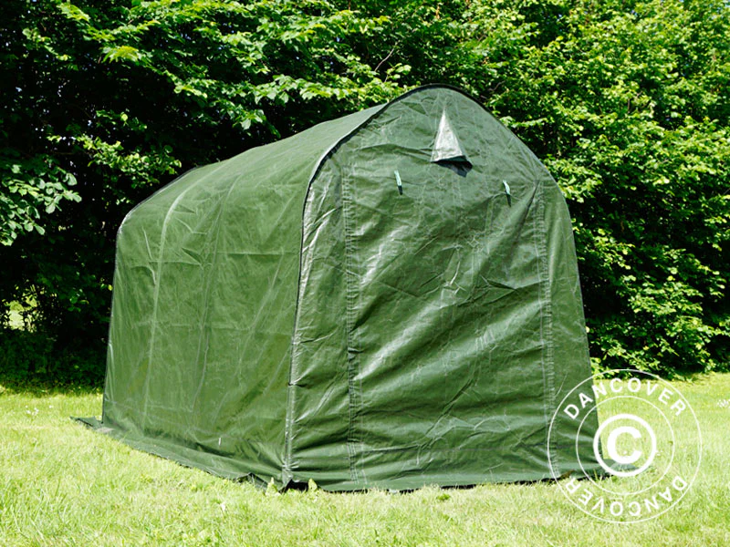 Opbevaringstelt PRO 2x3x2m PE, med underlag, Grøn/Grå - Image 8