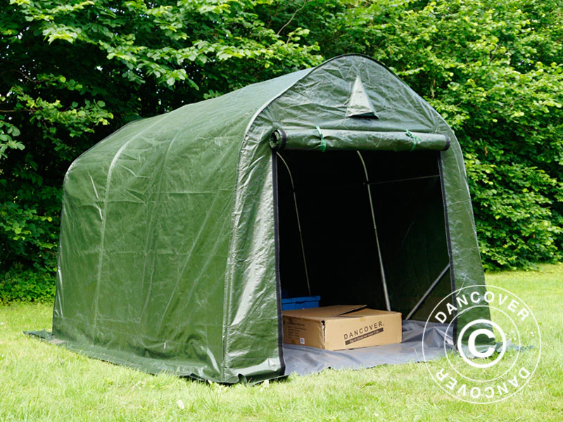 Opbevaringstelt PRO 2x3x2m PE, med underlag, Grøn/Grå - Image 9
