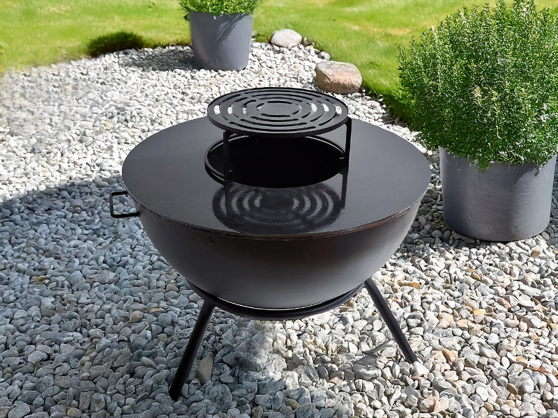 Bålfad Halvkugle, Ø60x40/65cm, Sort - Image 3