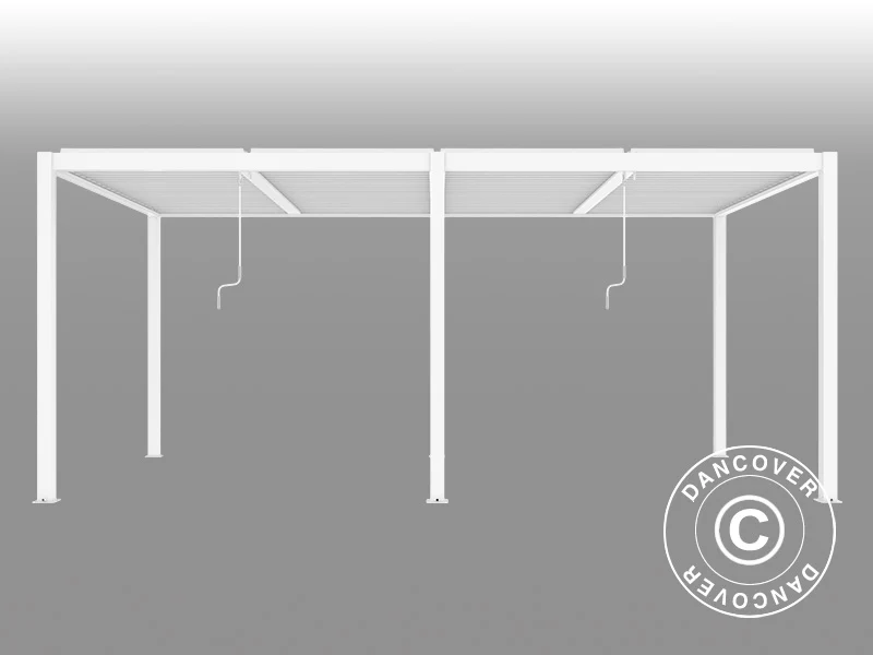 Bioklimatisk pergola pavillon San Pablo Alu+, 4x5,8m, Hvid - Image 5