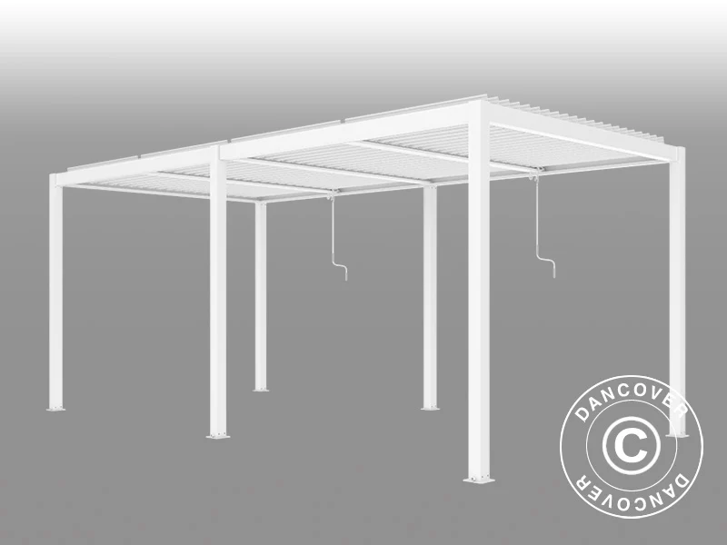 Bioklimatisk pergola pavillon San Pablo Alu+, 4x5,8m, Hvid - Image 6