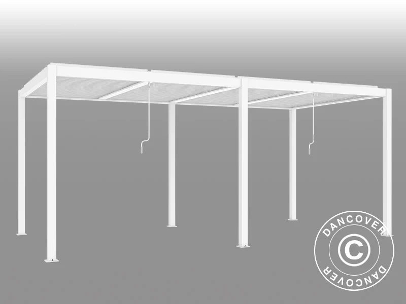 Bioklimatisk pergola pavillon San Pablo Alu+, 4x5,8m, Hvid - Image 7