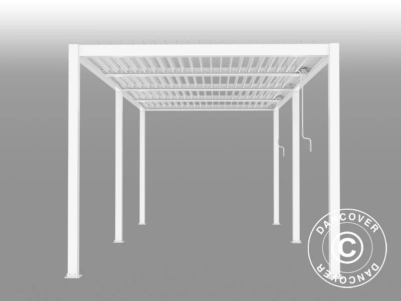Bioklimatisk pergola pavillon San Pablo Alu+, 4x5,8m, Hvid - Image 8