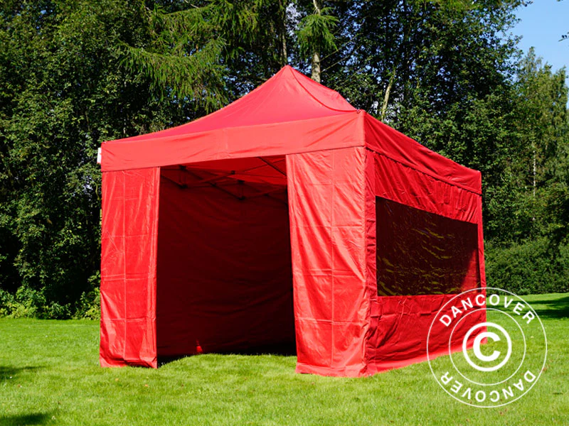 Foldetelt FleXtents PRO Steel 3x4,5m, Rød, inkl. 4 sider - Image 4