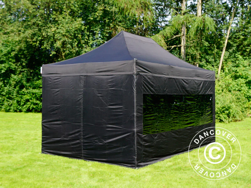 Foldetelt FleXtents PRO Steel 3x4,5m, Sort, inkl. 4 sider - Image 3