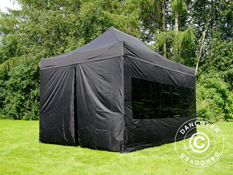 Foldetelt FleXtents PRO Steel 3x4,5m, Sort, inkl. 4 sider - Image 4