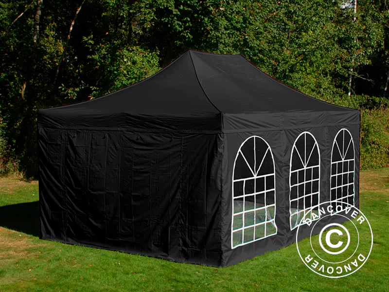 Foldetelt FleXtents Steel 3x4,5m, Sort, inkl. 4 sider - Image 2