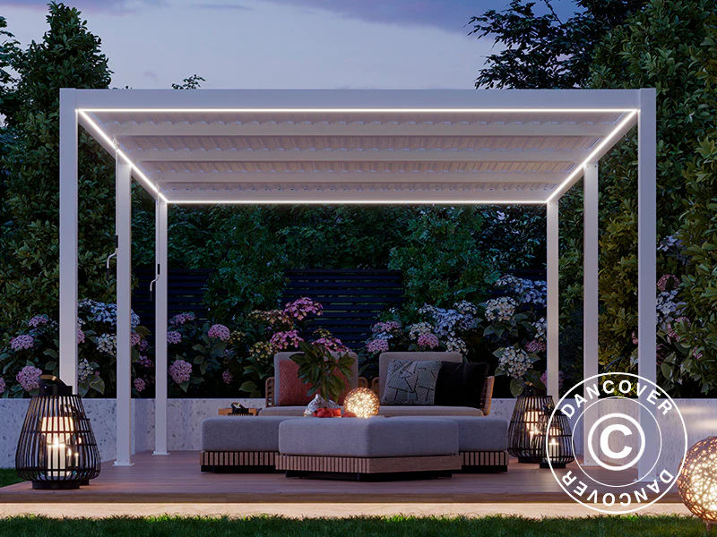 LED strips til San Pablo pergola 3x5,8m, 6 stk., Varm hvid - Image 4
