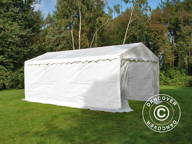 Opbevaringstelt Basic 2-i-1, 4x8m PE 700, Hvid - Image 2