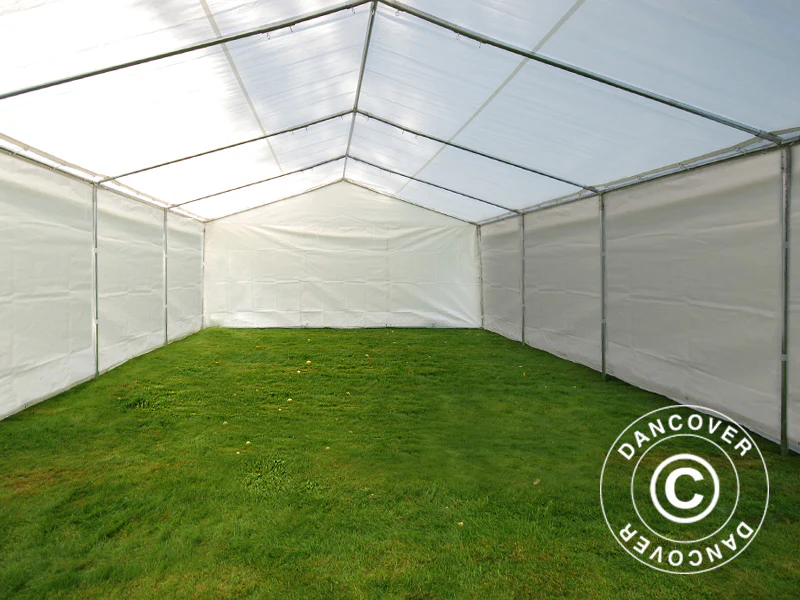 Opbevaringstelt Basic 2-i-1, 4x8m PE 700, Hvid - Image 5