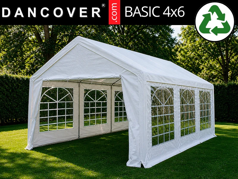 Partytelt Basic 4x6m PE 500, Hvid