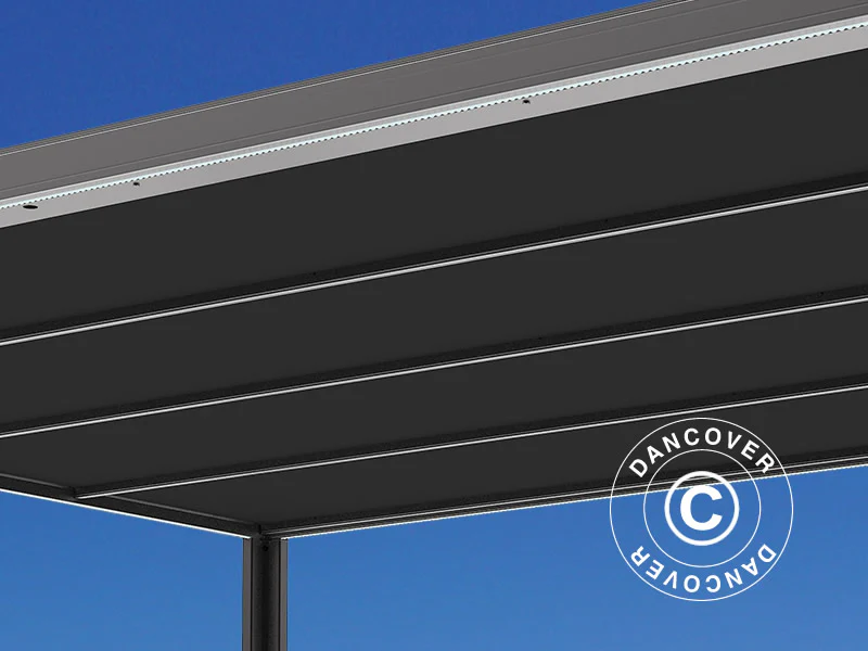 Pergola pavillon San Fernando, 3x3m, Sort/Mørkegrå - Image 5