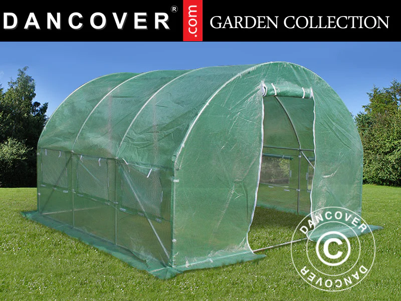 Polytunnel Drivhus 3x3x2m, 9m², Grøn