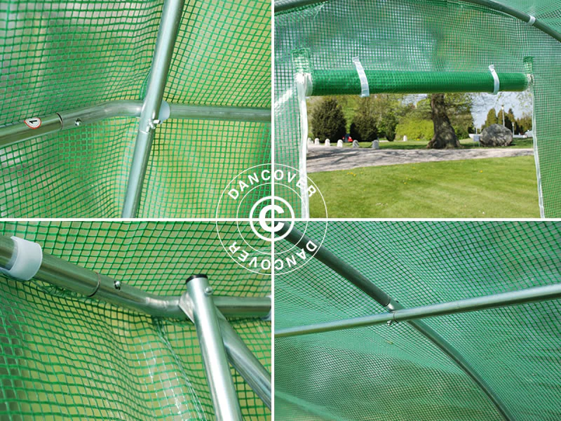Polytunnel Drivhus 3x3x2m, 9m², Grøn - Image 12