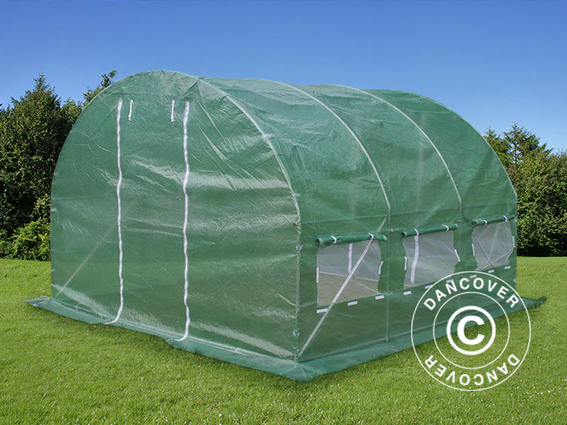 Polytunnel Drivhus 3x3x2m, 9m², Grøn - Image 5