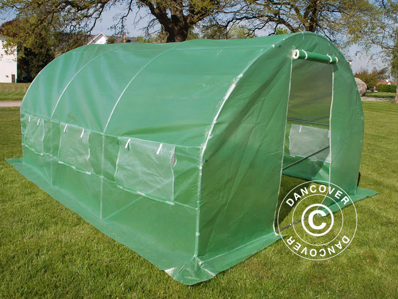 Polytunnel Drivhus 3x4,5x2m, 13,5m², Grøn - Image 4