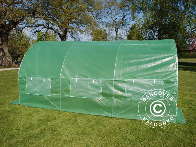 Polytunnel Drivhus 3x4,5x2m, 13,5m², Grøn - Image 5