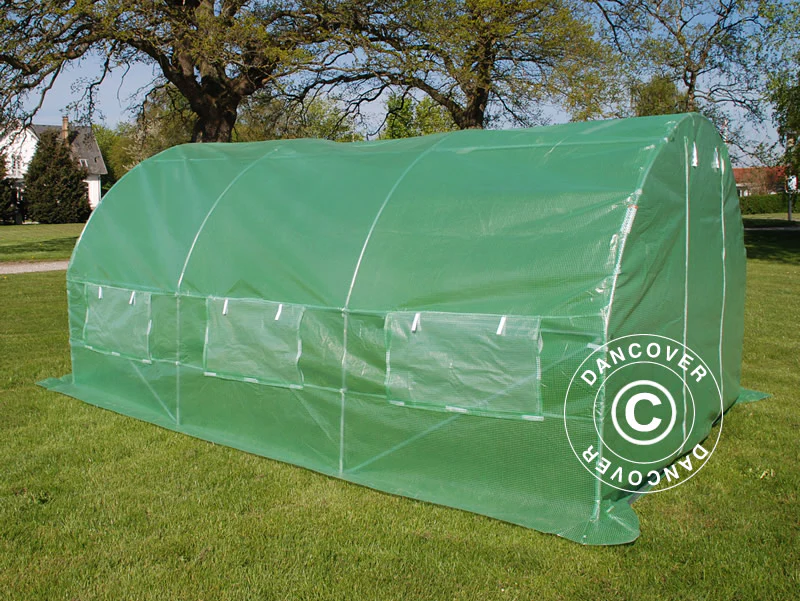 Polytunnel Drivhus 3x4,5x2m, 13,5m², Grøn - Image 6