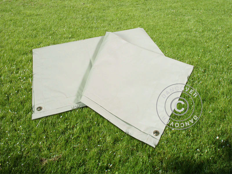 Presenning, garagetelt underlag 3,76x7,2m PVC, Grå - Image 3