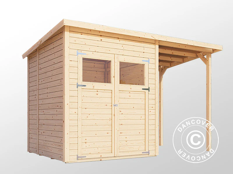 Redskabsskur i træ m/udhæng, Bertilo Amrum 2 Plus, 3,23x1,8x2,1m, 2,78m² + 3,03m² - Image 2