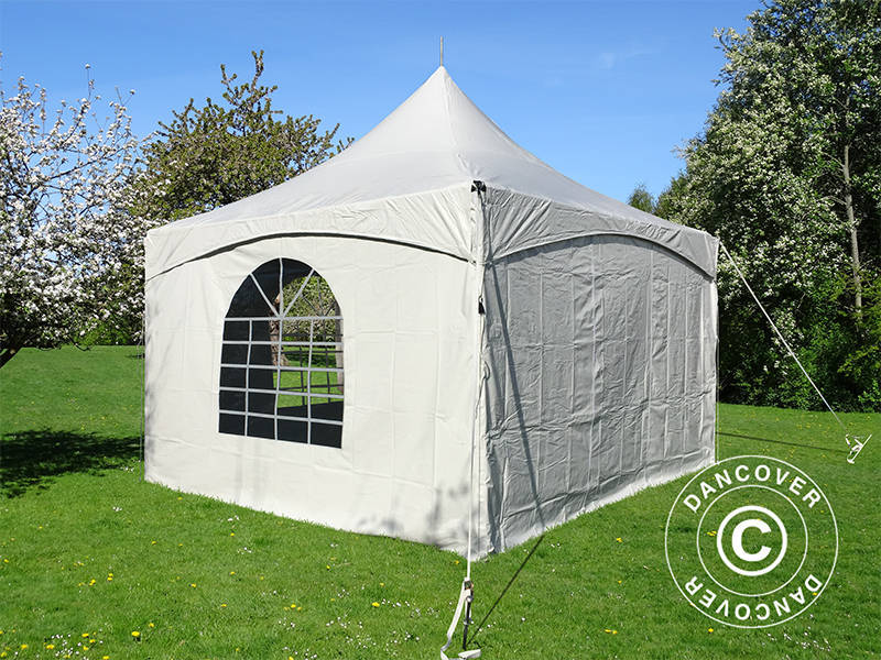 Pagodetelt PartyZone 3x3m, PVC, Hvid - Image 3