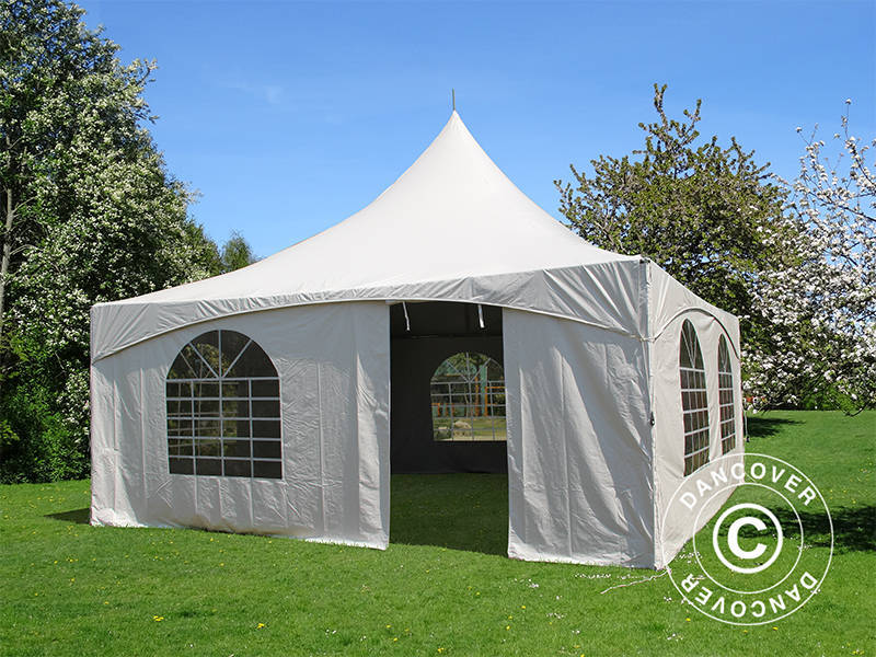 Pagodetelt PartyZone 5x5m, PVC, Hvid - Image 9