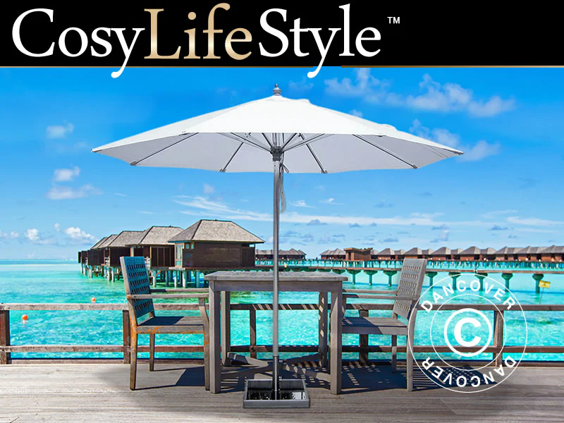 Parasol Bermuda, Ø2,5m, Hvid