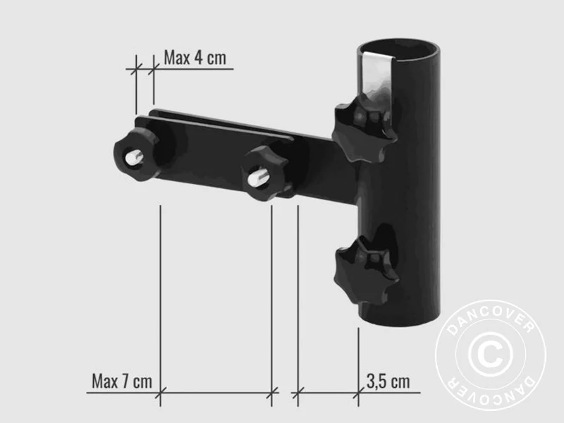 Parasolholder vandret til altangitter, Sort - Image 6