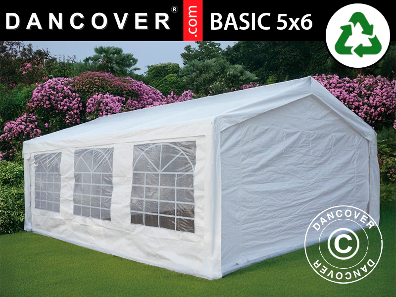 Partytelt Basic 5x6m PE 500, Hvid