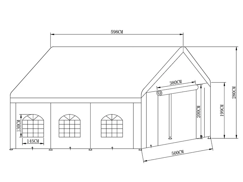 Partytelt Basic 5x6m PE 500, Hvid - Image 5