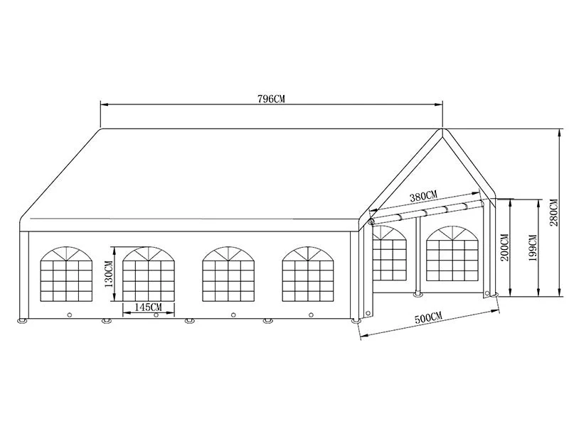 Partytelt Basic 5x8m PE 500, Hvid - Image 5