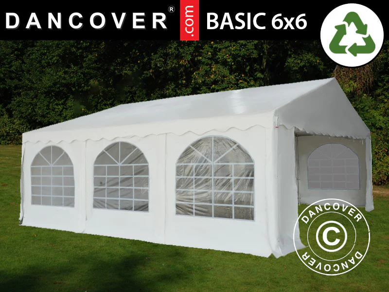 Partytelt Basic 6x6m PVC 700, Hvid