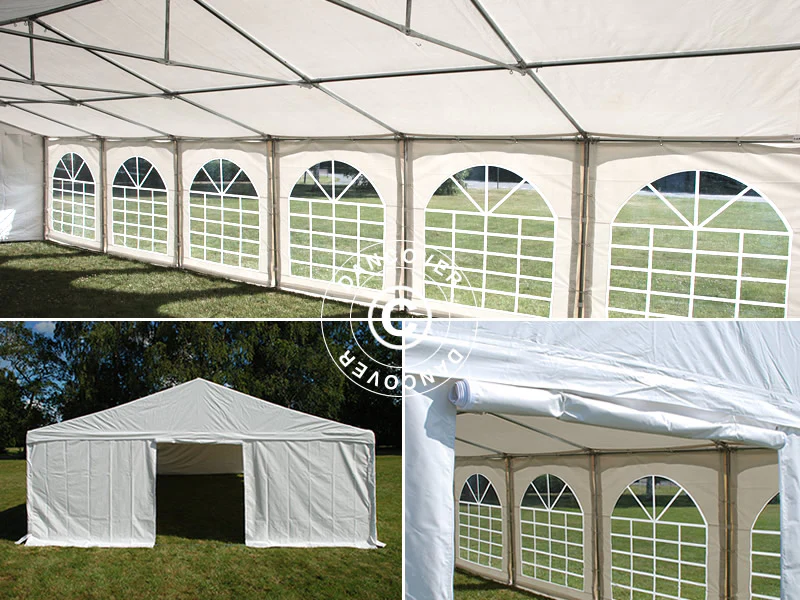 Partytelt Exclusive 6x12m PVC 900, "Arched", Hvid - Image 12