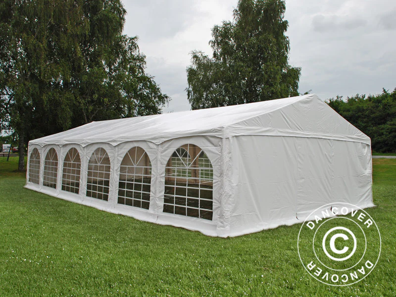 Partytelt Exclusive 6x12m PVC 900, "Arched", Hvid - Image 5