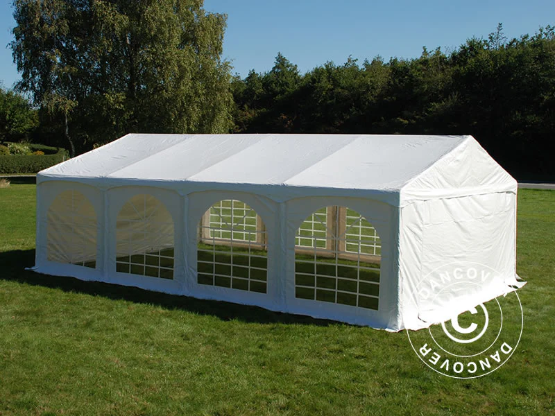Partytelt Original 4x8m PVC 900, "Arched", Hvid - Image 2