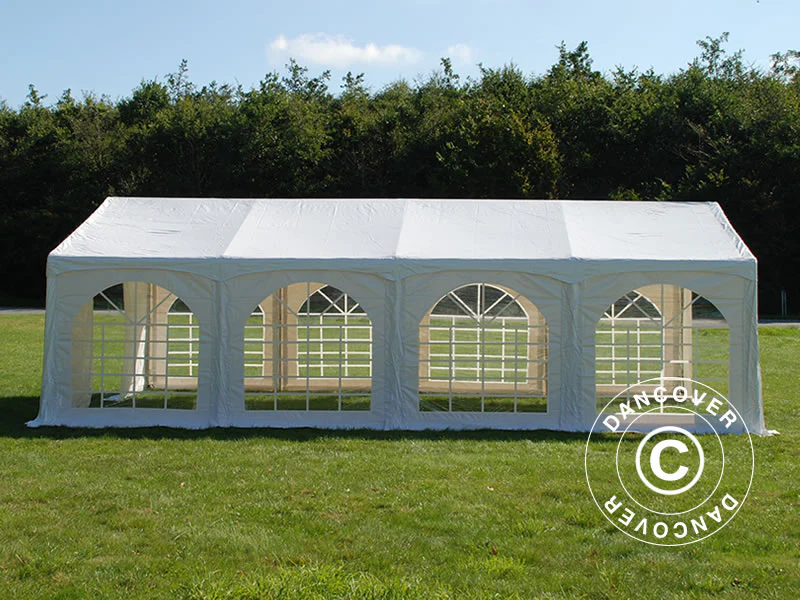 Partytelt Original 4x8m PVC 900, "Arched", Hvid - Image 3