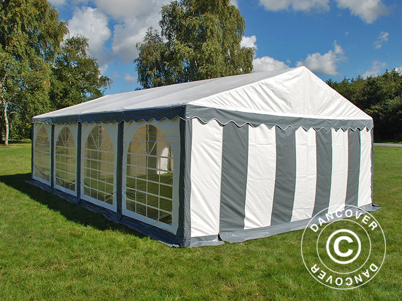 Partytelt Original 4x8m PVC 900, Grå/Hvid - Image 11