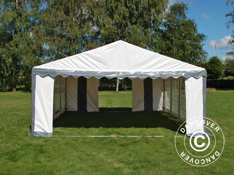 Partytelt Original 4x8m PVC 900, Grå/Hvid - Image 4