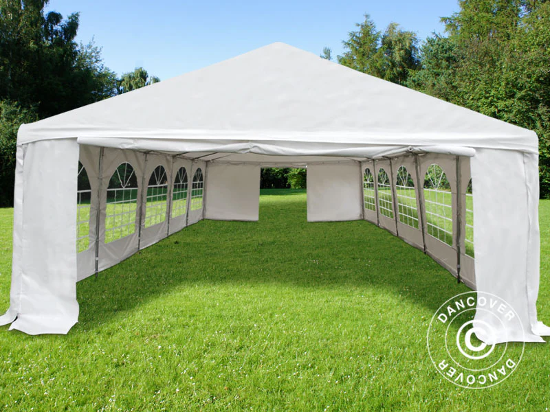 Partytelt Original 5x10m PVC 900, "Arched", Hvid - Image 5