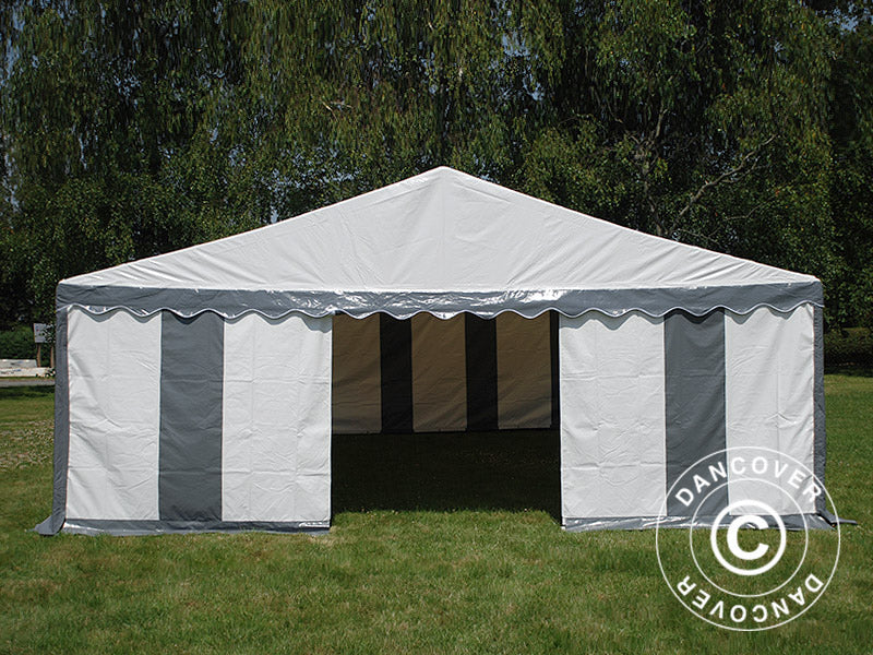 Partytelt Original 5x10m PVC 900, Grå/Hvid - Image 10
