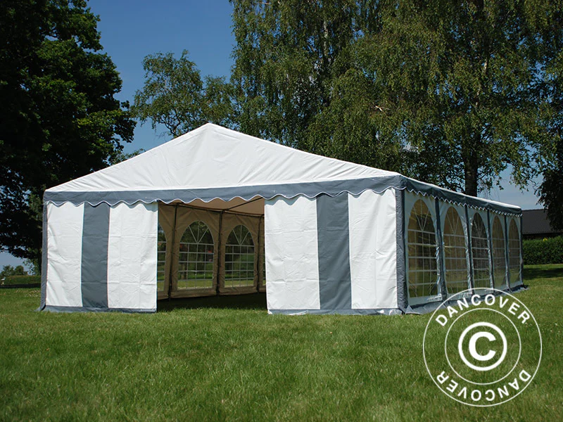 Partytelt Original 5x10m PVC 900, Grå/Hvid - Image 3