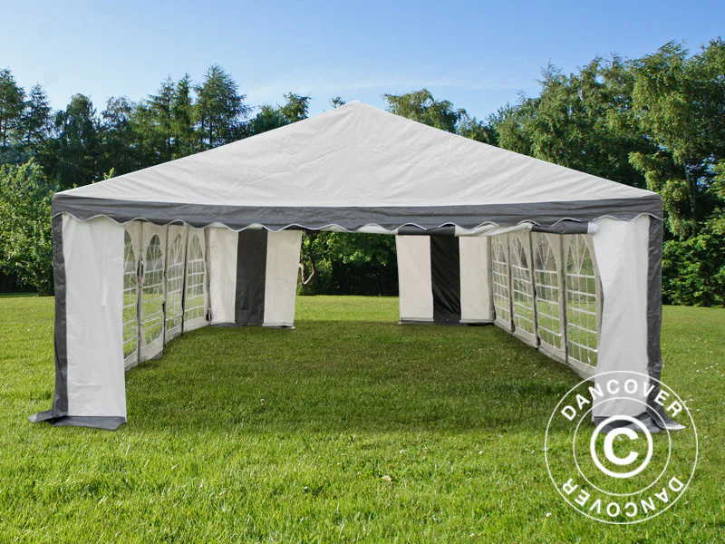 Partytelt Original 5x10m PVC 900, Grå/Hvid - Image 6