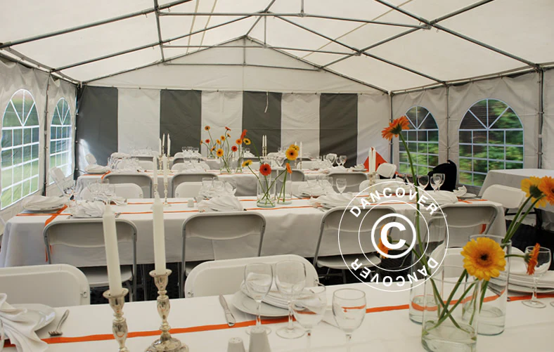 Partytelt Original 6x8m PVC 900, Grå/Hvid - Image 8