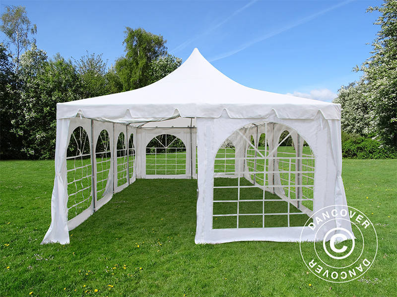 Partytelt Pagoda 4x8m, Hvid - Image 6